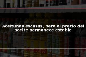 Aceitunas escasas, pero el precio del aceite permanece estable