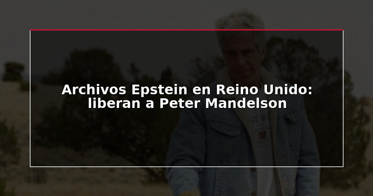 Archivos Epstein en Reino Unido: liberan a Peter Mandelson