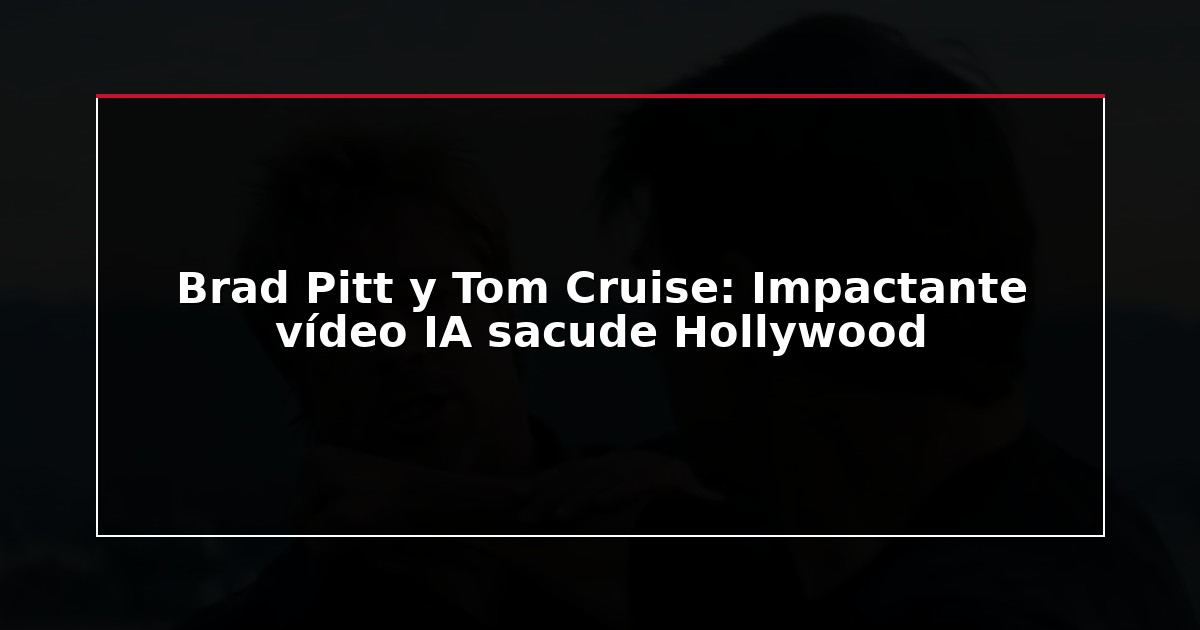 Brad Pitt y Tom Cruise: Impactante vídeo IA sacude Hollywood