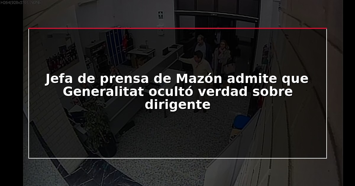 Jefa de prensa de Mazón admite que Generalitat ocultó verdad sobre dirigente