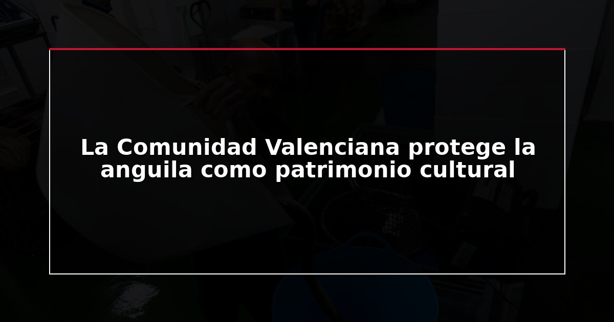La Comunidad Valenciana protege la anguila como patrimonio cultural