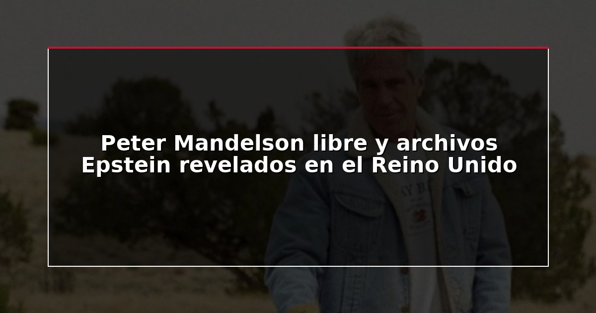 Peter Mandelson libre y archivos Epstein revelados en el Reino Unido