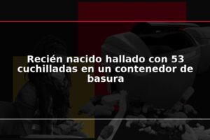 Recién nacido hallado con 53 cuchilladas en un contenedor de basura