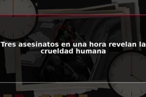 Tres asesinatos en una hora revelan la crueldad humana