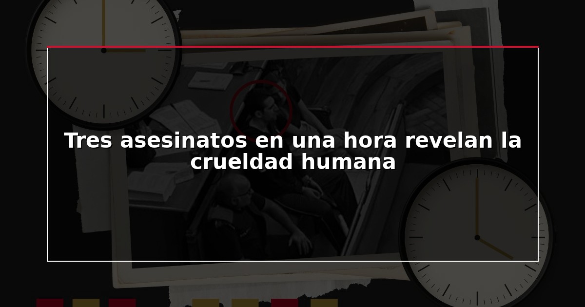 Tres asesinatos en una hora revelan la crueldad humana