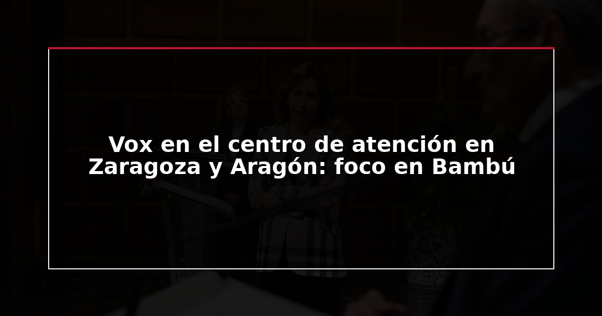 Vox en el centro de atención en Zaragoza y Aragón: foco en Bambú
