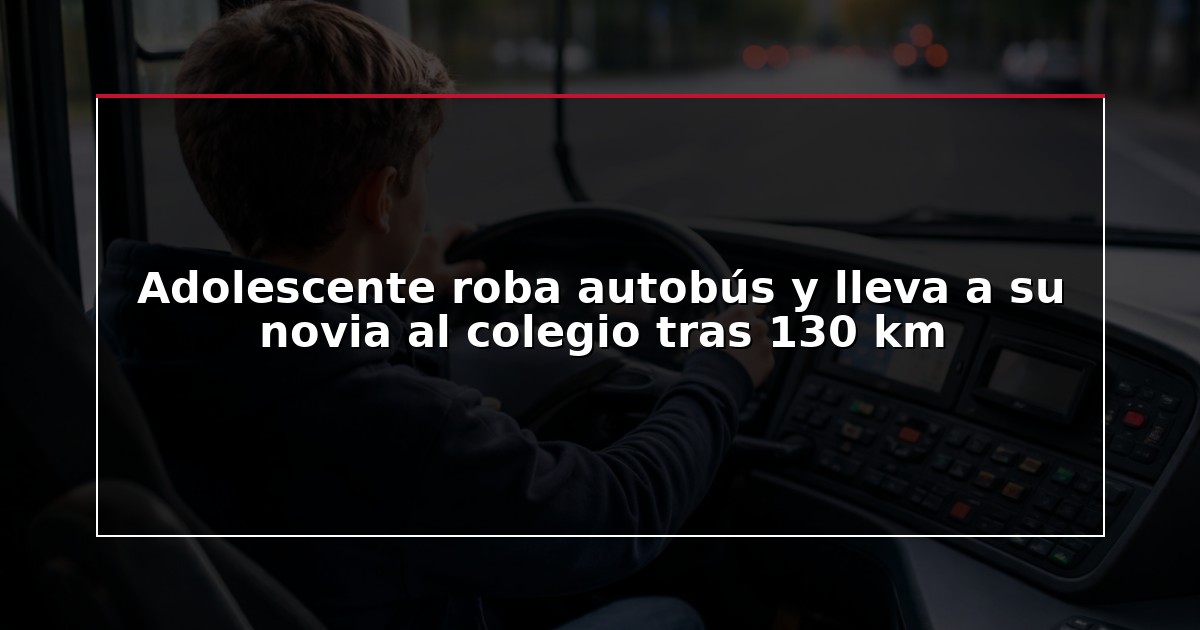 Adolescente roba autobús y lleva a su novia al colegio tras 130 km