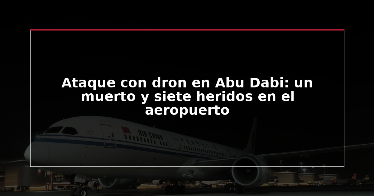 Ataque con dron en Abu Dabi: un muerto y siete heridos en el aeropuerto