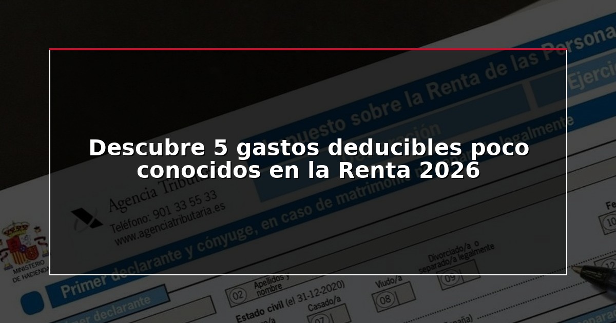 Descubre 5 gastos deducibles poco conocidos en la Renta 2026
