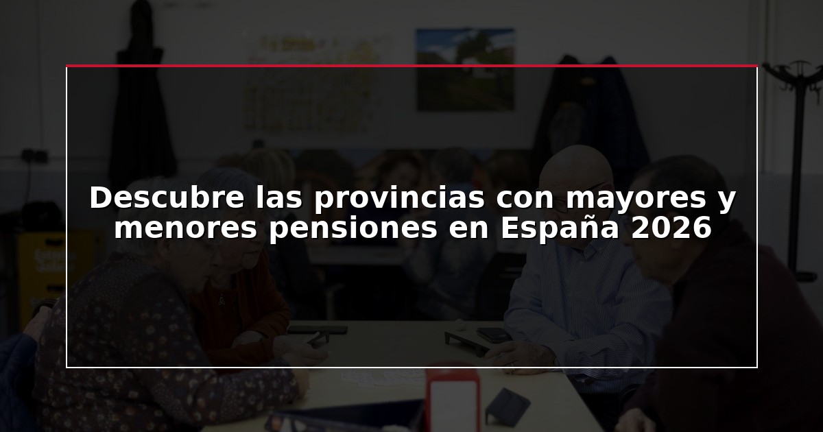 Descubre las provincias con mayores y menores pensiones en España 2026