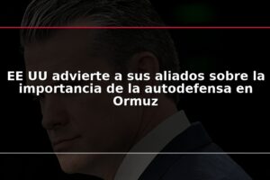 EE UU advierte a sus aliados sobre la importancia de la autodefensa en Ormuz