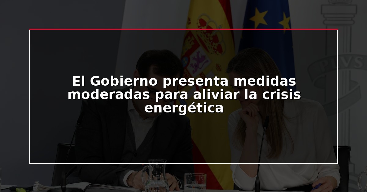 El Gobierno presenta medidas moderadas para aliviar la crisis energética