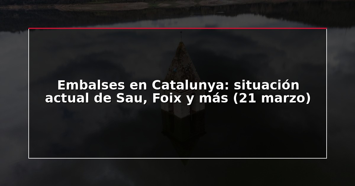 Embalses en Catalunya: situación actual de Sau, Foix y más (21 marzo)