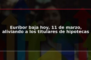 Euríbor baja hoy, 11 de marzo, aliviando a los titulares de hipotecas