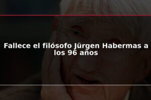 Fallece el filósofo Jürgen Habermas a los 96 años