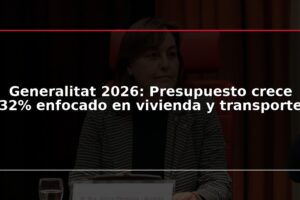 Generalitat 2026: Presupuesto crece 32% enfocado en vivienda y transporte