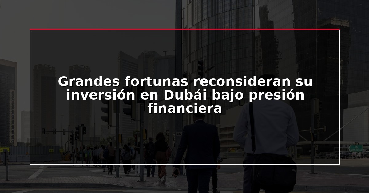 Grandes fortunas reconsideran su inversión en Dubái bajo presión financiera