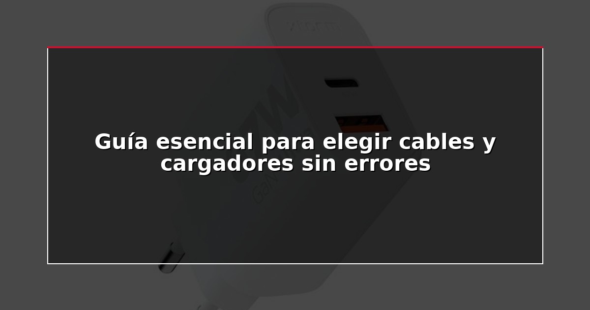 Guía esencial para elegir cables y cargadores sin errores