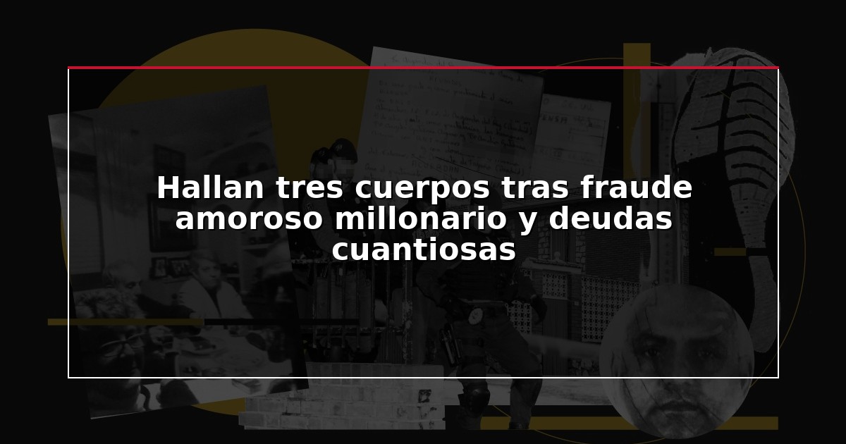 Hallan tres cuerpos tras fraude amoroso millonario y deudas cuantiosas
