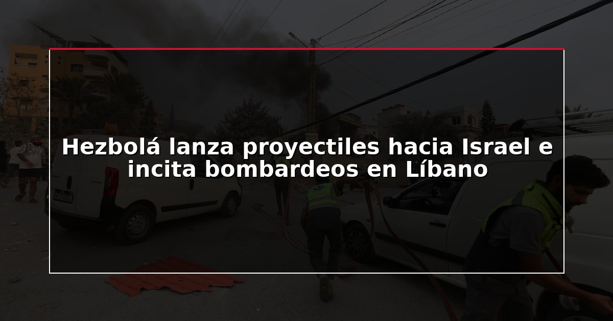 Hezbolá lanza proyectiles hacia Israel e incita bombardeos en Líbano