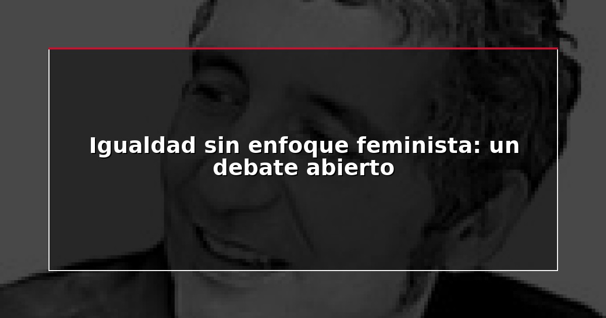 Igualdad sin enfoque feminista: un debate abierto