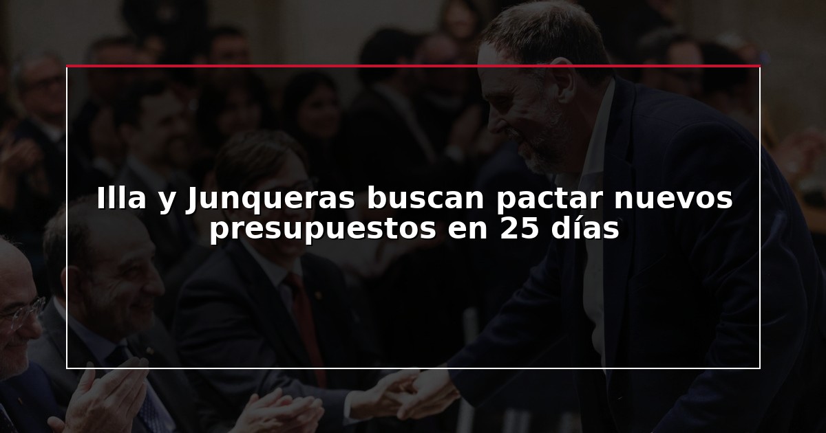 Illa y Junqueras buscan pactar nuevos presupuestos en 25 días