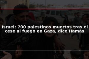 Israel: 700 palestinos muertos tras el cese al fuego en Gaza, dice Hamás
