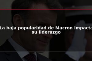 La baja popularidad de Macron impacta su liderazgo