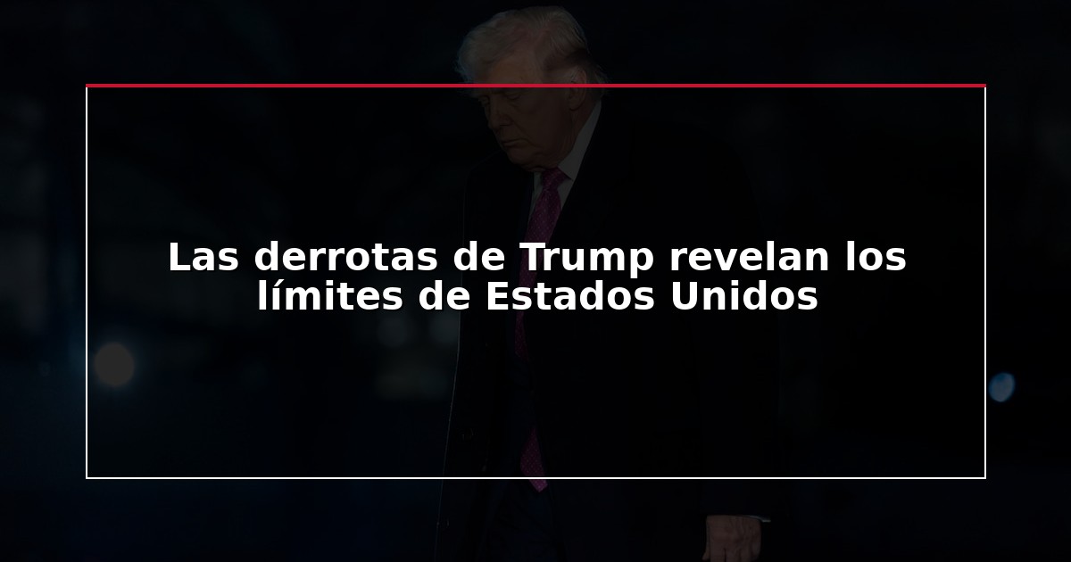 Las derrotas de Trump revelan los límites de Estados Unidos