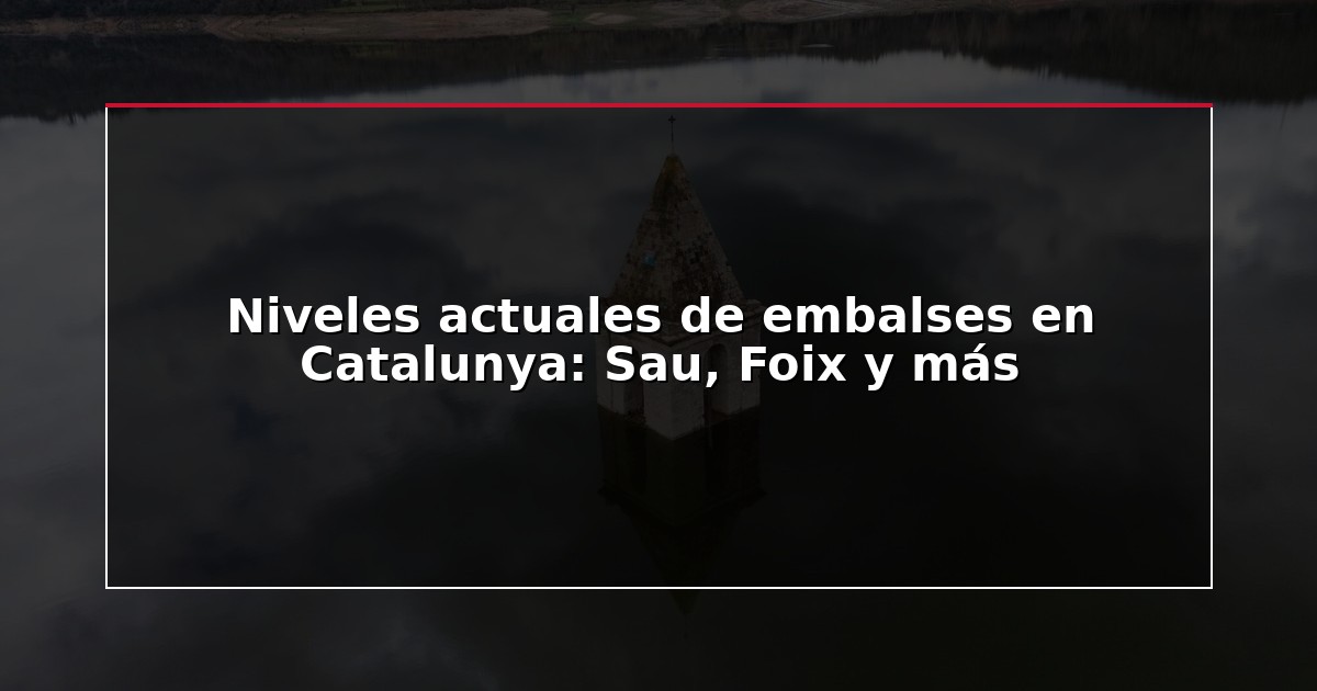 Niveles actuales de embalses en Catalunya: Sau, Foix y más