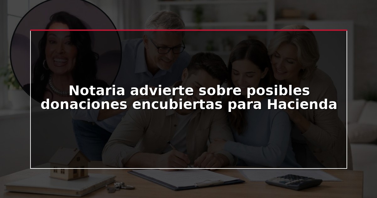Notaria advierte sobre posibles donaciones encubiertas para Hacienda