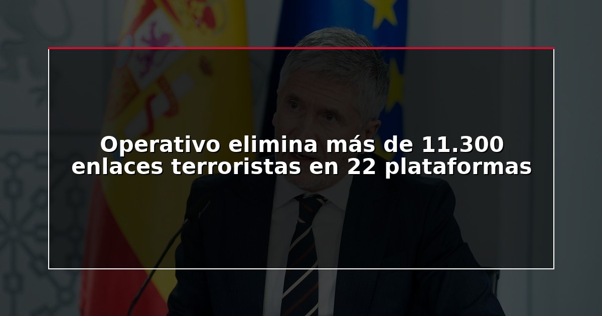 Operativo elimina más de 11.300 enlaces terroristas en 22 plataformas