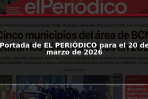 Portada de EL PERIÓDICO para el 20 de marzo de 2026