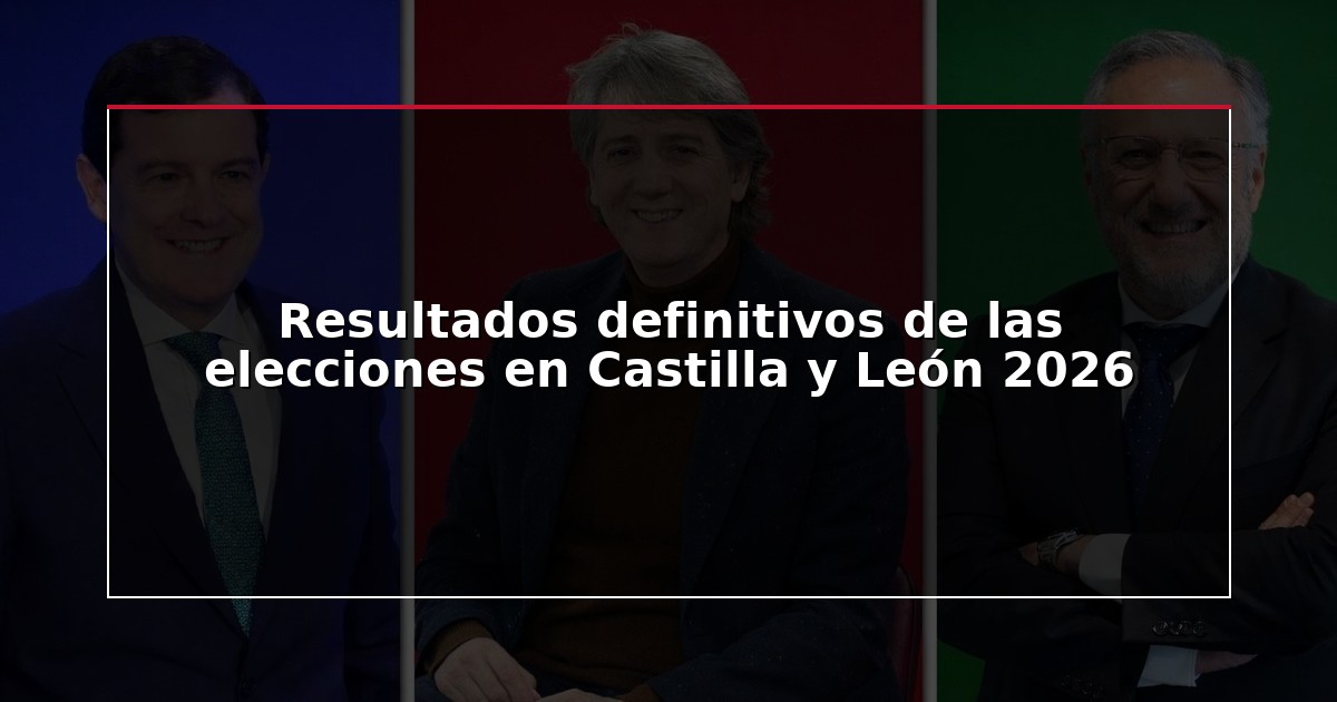 Resultados definitivos de las elecciones en Castilla y León 2026