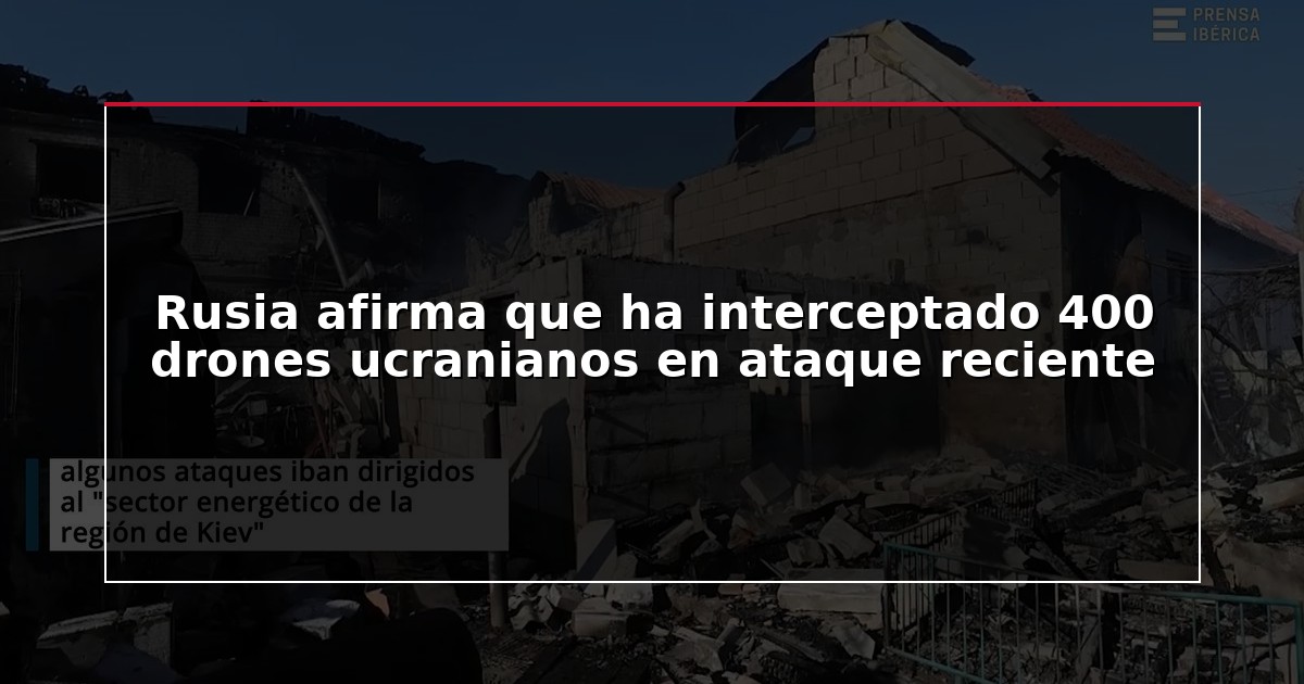 Rusia afirma que ha interceptado 400 drones ucranianos en ataque reciente
