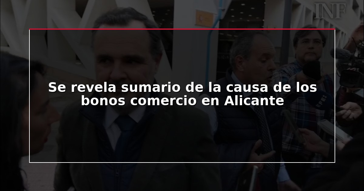 Se revela sumario de la causa de los bonos comercio en Alicante