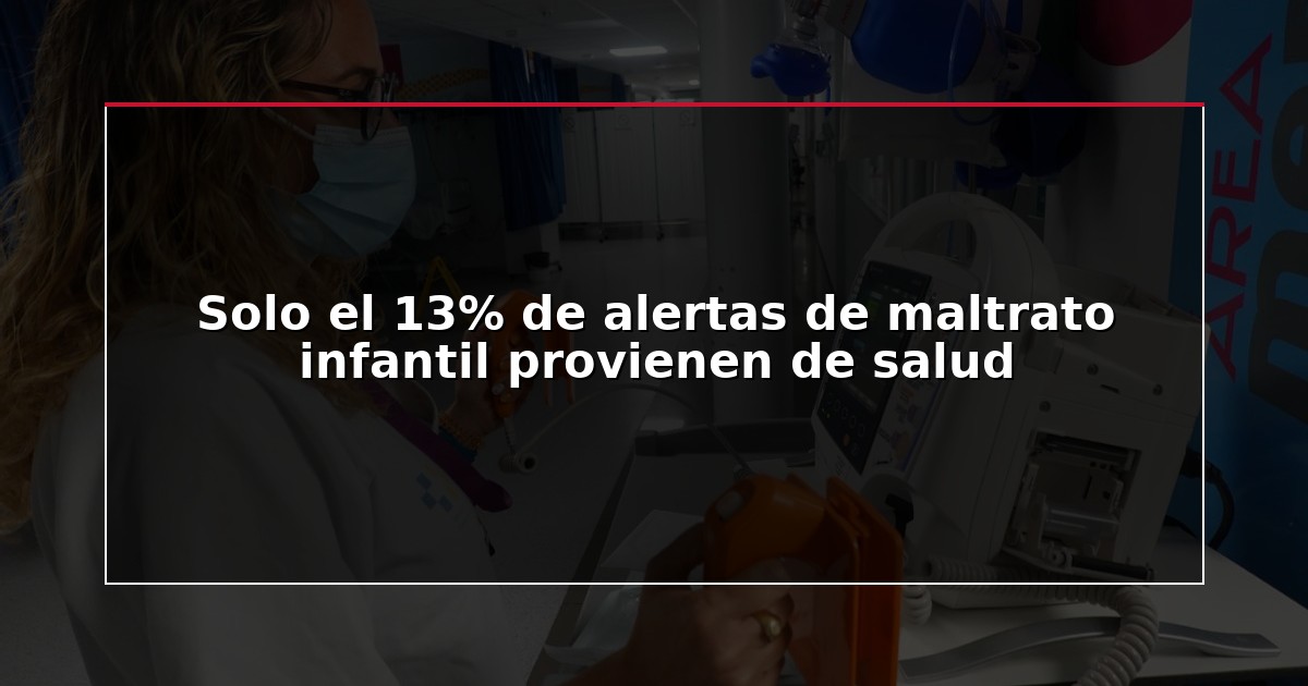 Solo el 13% de alertas de maltrato infantil provienen de salud