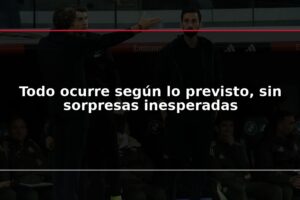 Todo ocurre según lo previsto, sin sorpresas inesperadas