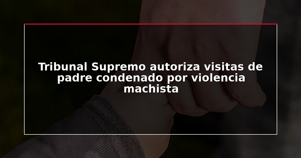Tribunal Supremo autoriza visitas de padre condenado por violencia machista