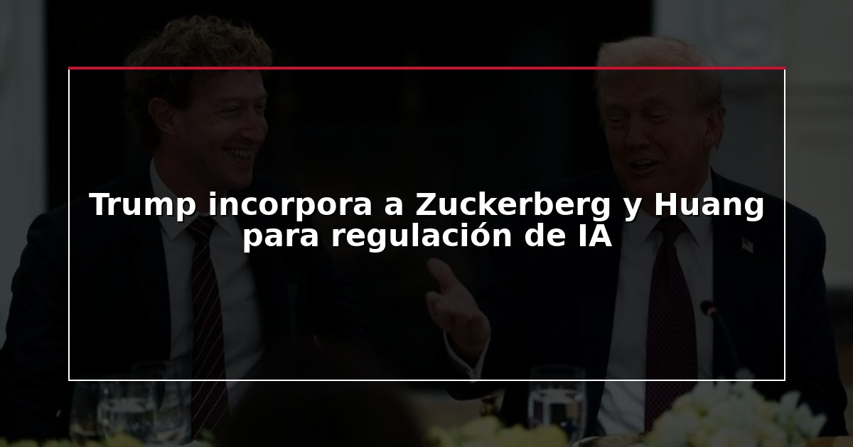 Trump incorpora a Zuckerberg y Huang para regulación de IA