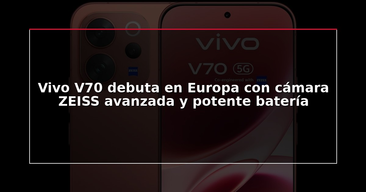 Vivo V70 debuta en Europa con cámara ZEISS avanzada y potente batería