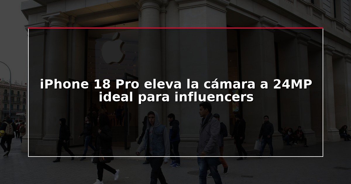 iPhone 18 Pro eleva la cámara a 24MP ideal para influencers