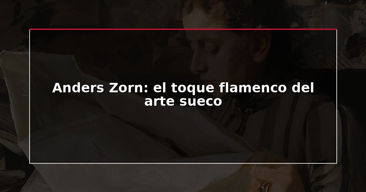Anders Zorn: el toque flamenco del arte sueco