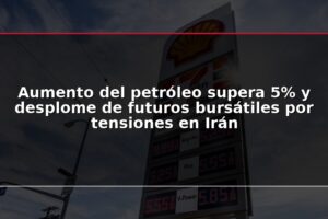 Aumento del petróleo supera 5% y desplome de futuros bursátiles por tensiones en Irán
