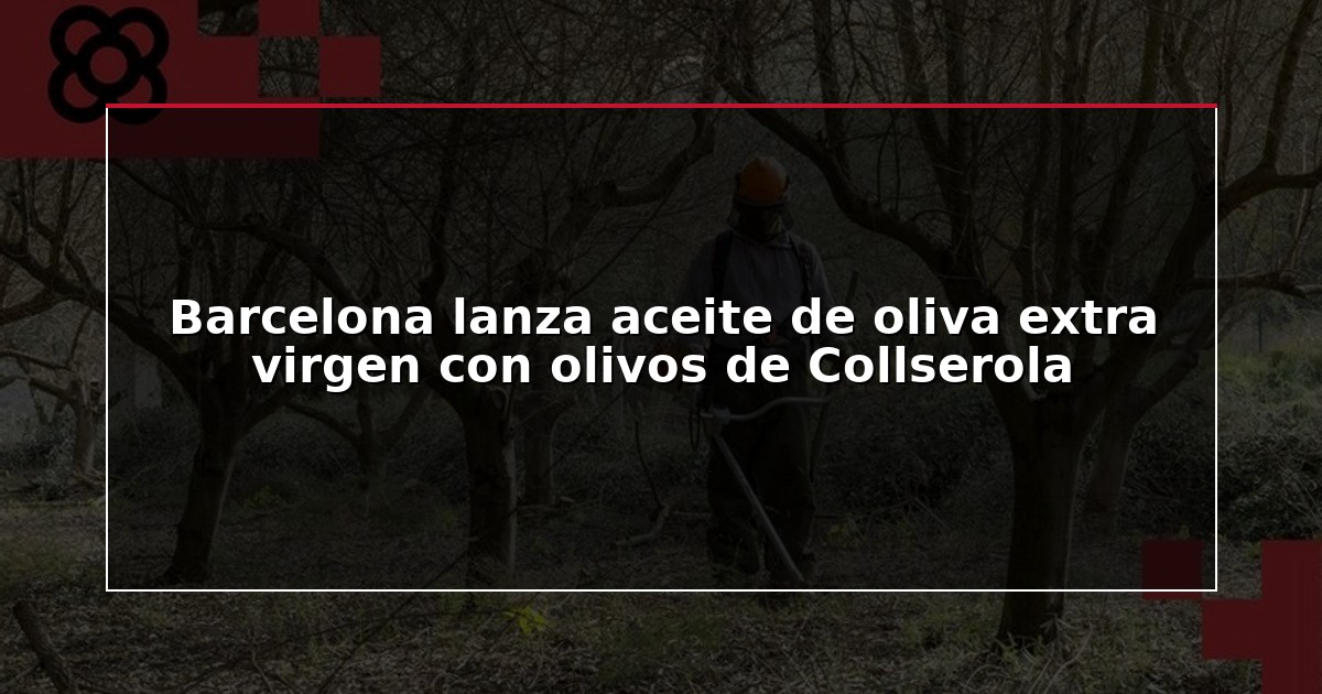 Barcelona lanza aceite de oliva extra virgen con olivos de Collserola