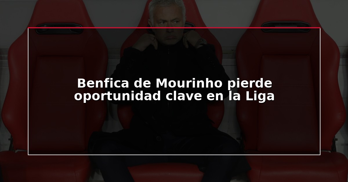 Benfica de Mourinho pierde oportunidad clave en la Liga