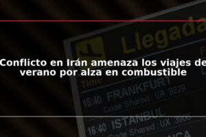 Conflicto en Irán amenaza los viajes de verano por alza en combustible