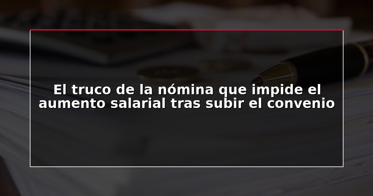 El truco de la nómina que impide el aumento salarial tras subir el convenio