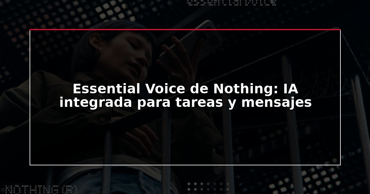 Essential Voice de Nothing: IA integrada para tareas y mensajes