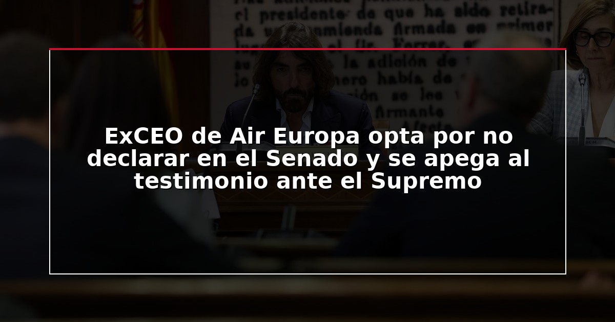 ExCEO de Air Europa opta por no declarar en el Senado y se apega al testimonio ante el Supremo